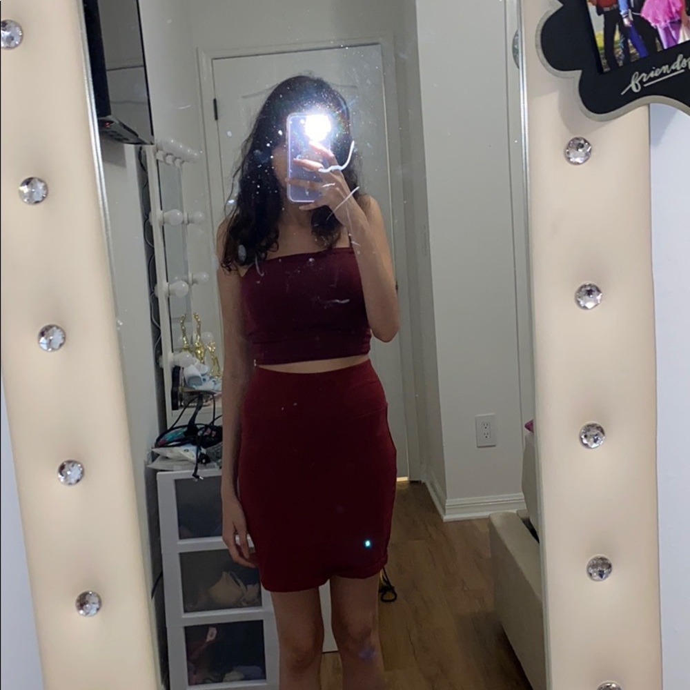 Charlotte Russe maroon skirt
